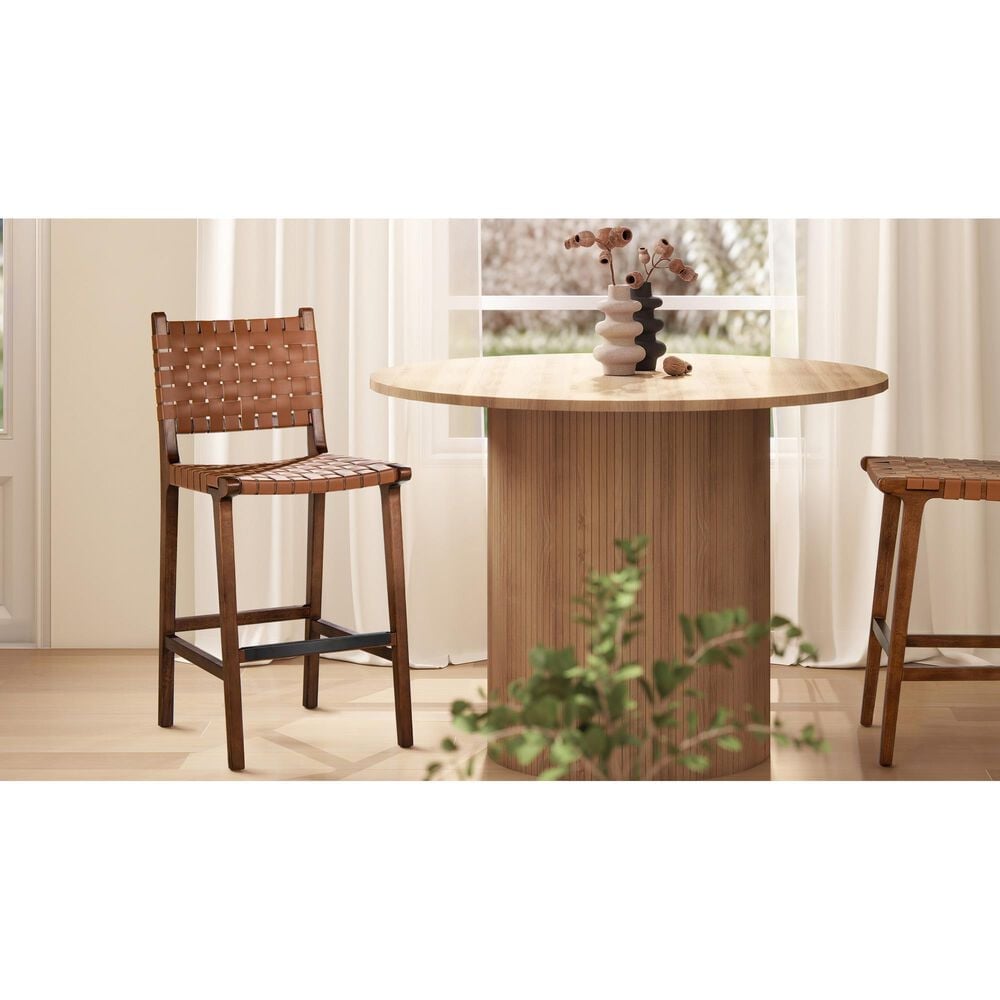 Jennifer Taylor Home Andre 26" Counter Stool with Pecan Brown Cushion in Natural Brown, , large