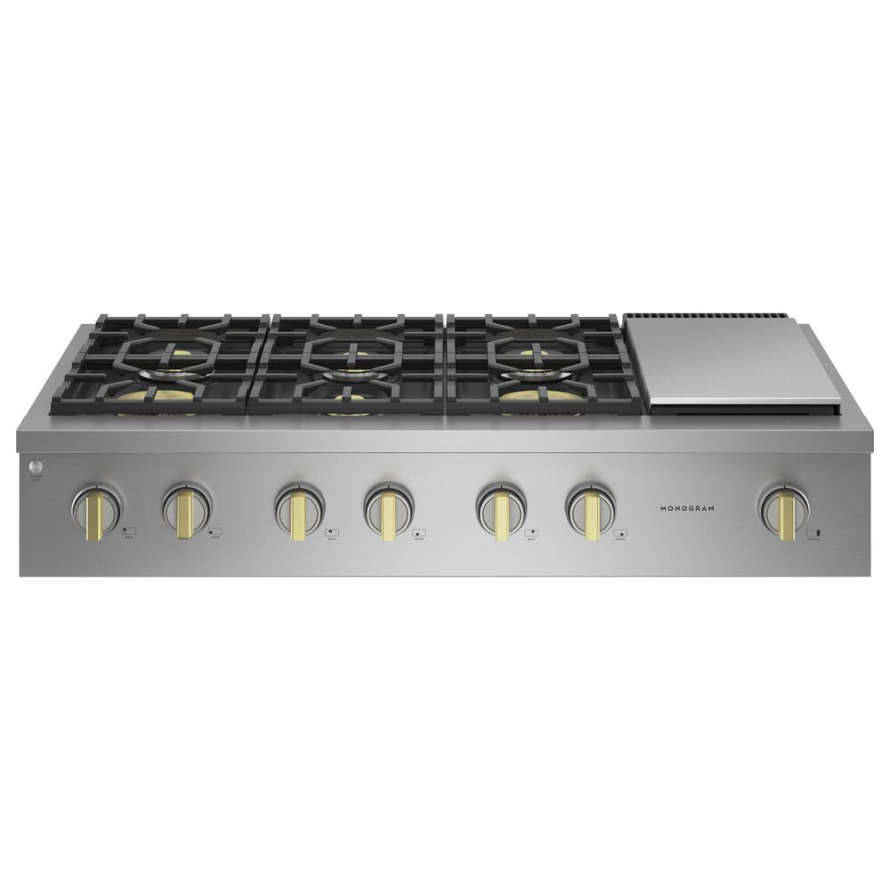 Monogram 48" Professional Gas Rangetop with 6 Burners and Griddle in Stainless Steel, , large