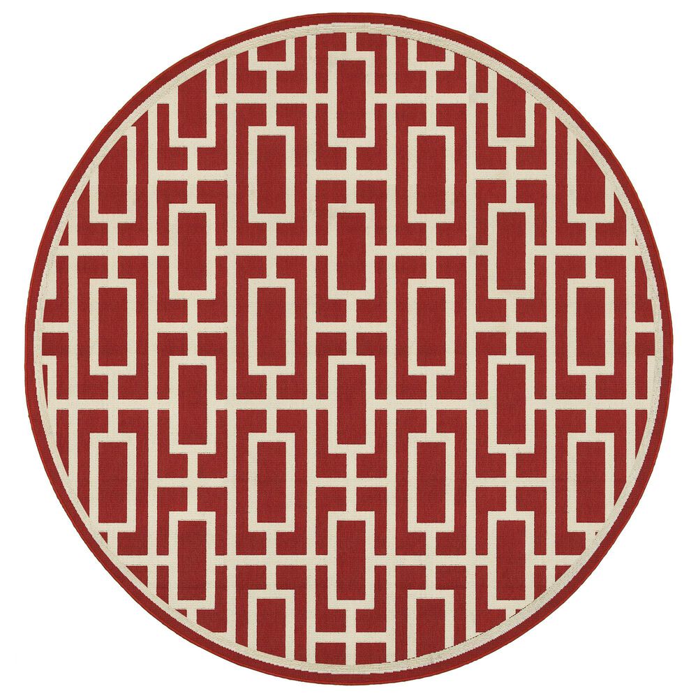 Oriental Weavers Meridian 9754R 7&#39;10&quot; Round Red Area Rug, , large