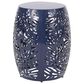 Hearth and Haven Outdoor Side Table with Tropical Palm Leaf Pattern in Navy Blue, , large