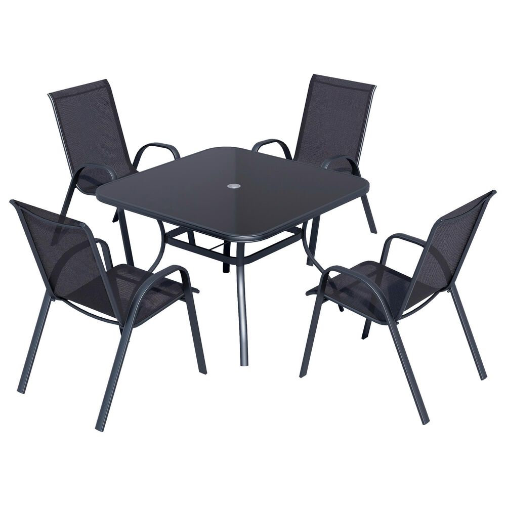 Redline Creation Inc. 5-Piece Patio Dining Set in Black, , large