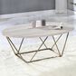 Steve Silver Furniture Rowyn Cocktail Table in White and Copper, , large