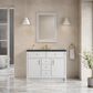 James Martin Bellshire 48" Single Bathroom Vanity in Bright White with 3 cm Charcoal Soapstone Silestone Top and Rectangular Sink, , large