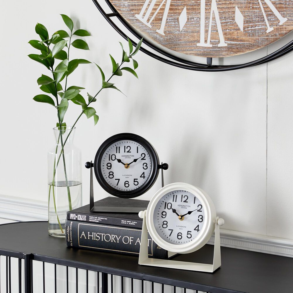 Maple and Jade 8&quot; Clock in Black and White &#40;Set of 2&#41;, , large