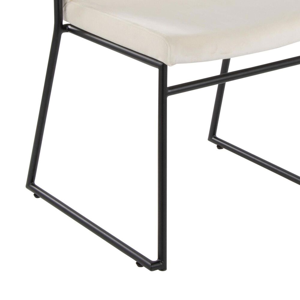 LumiSource Dutchess Side Chair with Cream Velvet Cushion in Black (Set of 2), , large