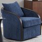 LumiSource Gemma Swivel Accent Chair in Blue Indigo, , large