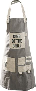 Pavilion King of The Grill Canvas Apron in Gray and Tan, , large