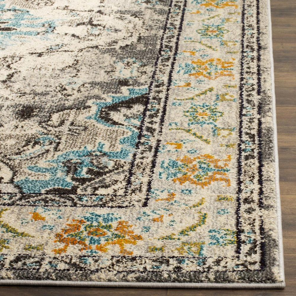 Safavieh Monaco MNC243G-5SQ 5&#39; x 5&#39;  Grey/Light Blue Square Rug, , large