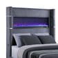 Coaster Tisdall Queen Upholstered Fireplace Bed in Grey, , large