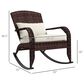 Hearth and Haven Outdoor Adirondack Rocking Chair with Dark Brown Frame in Cream White, , large