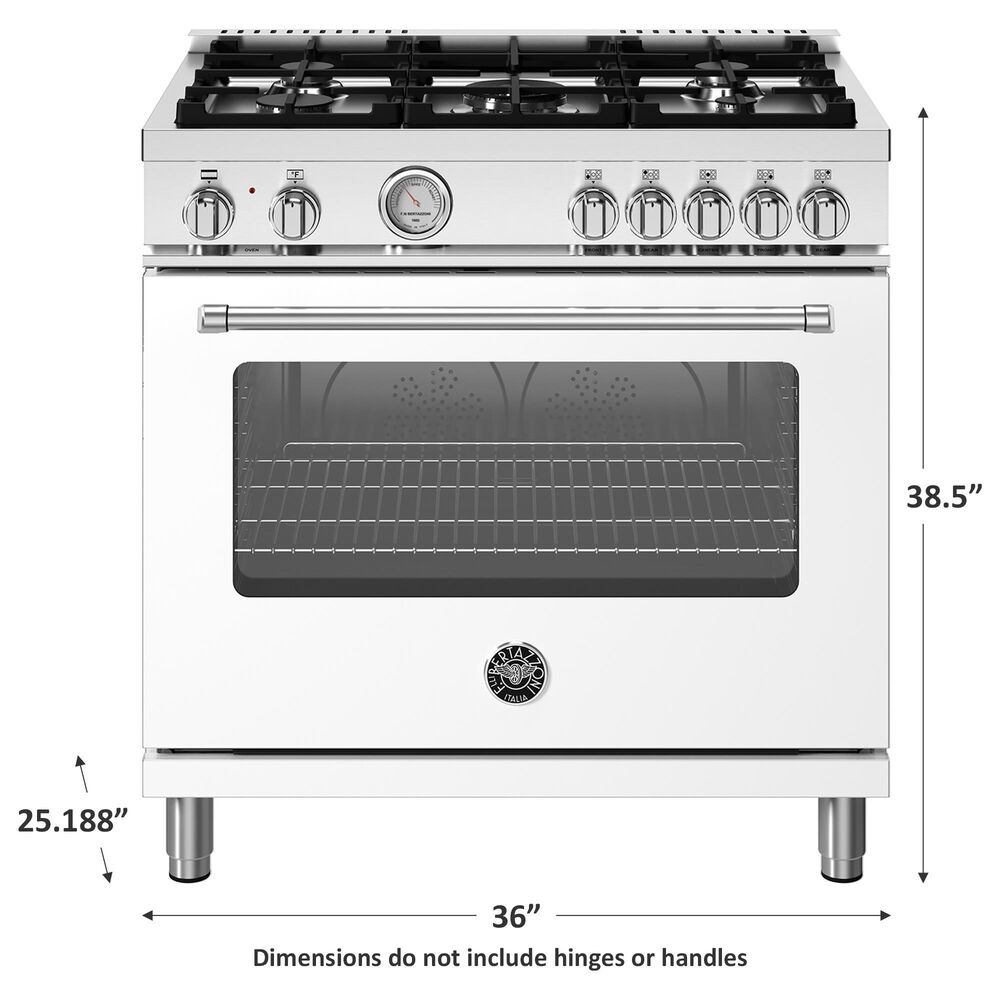Bertazzoni Master 5.9 Cu.Ft. Dual Fuel Range in Bianco Matt, , large