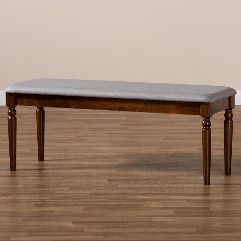 Baxton Studio Giovanni Dining Bench in Walnut Brown, , large