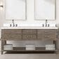 Lexora Home Norwalk 72" Double Bathroom Vanity in Grey Oak with White Cultured Marble Top and Rectangle Sink, , large
