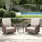 Sunwell Garden 3-Piece Patio Swivel Glider with 31.5" High Roll-Arm Chair in Beige, , large