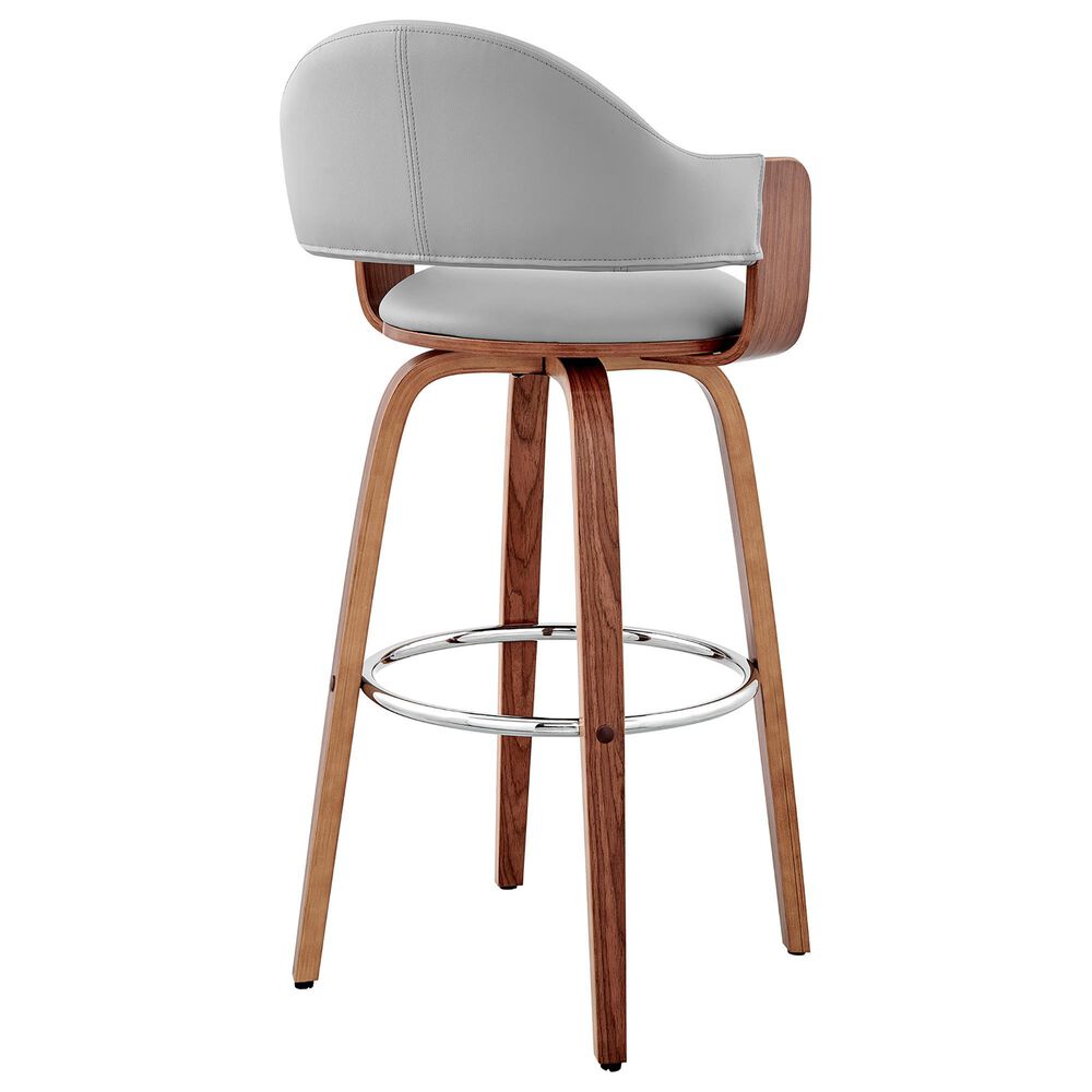 Blue River Daxton 26&quot; Swivel Counter Stool in Gray and Walnut, , large