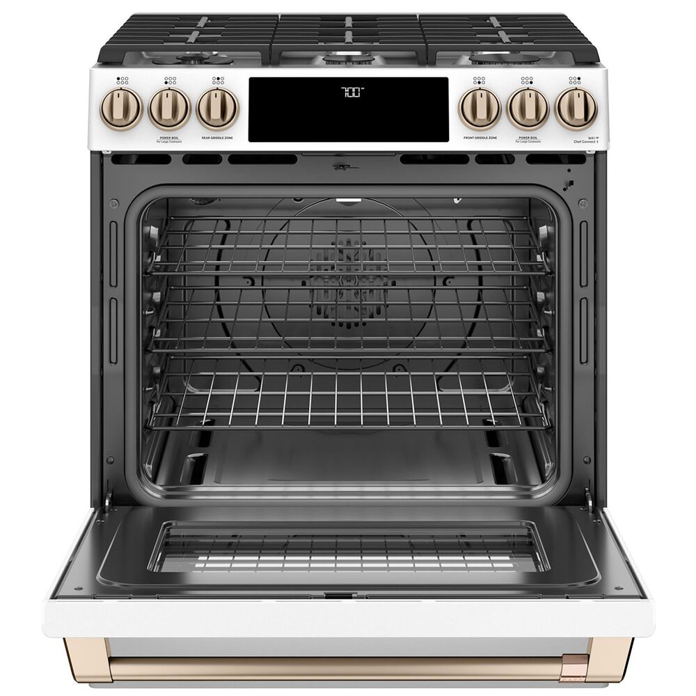 Cafe 5.6 Cu. Ft. Smart Slide-In Gas Range in Matte White, , large