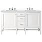 James Martin Vanities Addison 60" Double Bathroom Vanity in Glossy White with 3 cm Ethereal Noctis Quartz Top and Rectangular Sinks, , large