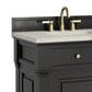 James Martin Vanities Brookfield 60" Double Bathroom Vanity in Black Onyx with 3 cm Victorian Silver Quartz Top and Rectangular Sinks, , large