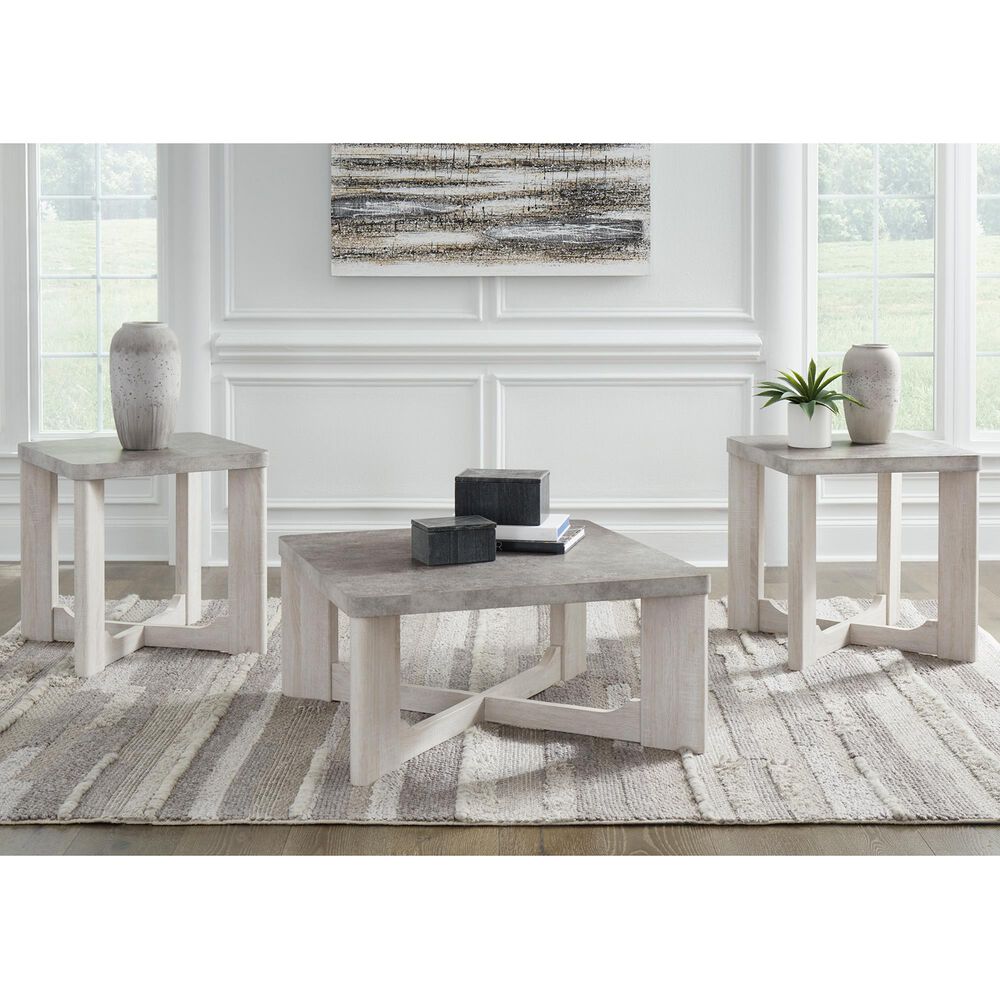 Ashley Garnilly 3-Piece Occasional Table Set in Whitewash, , large