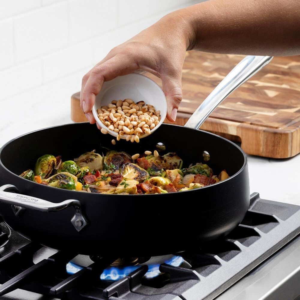 All-Clad HA1 Expert 4-Quart Nonstick Saute Pan with Lid in Black, , large