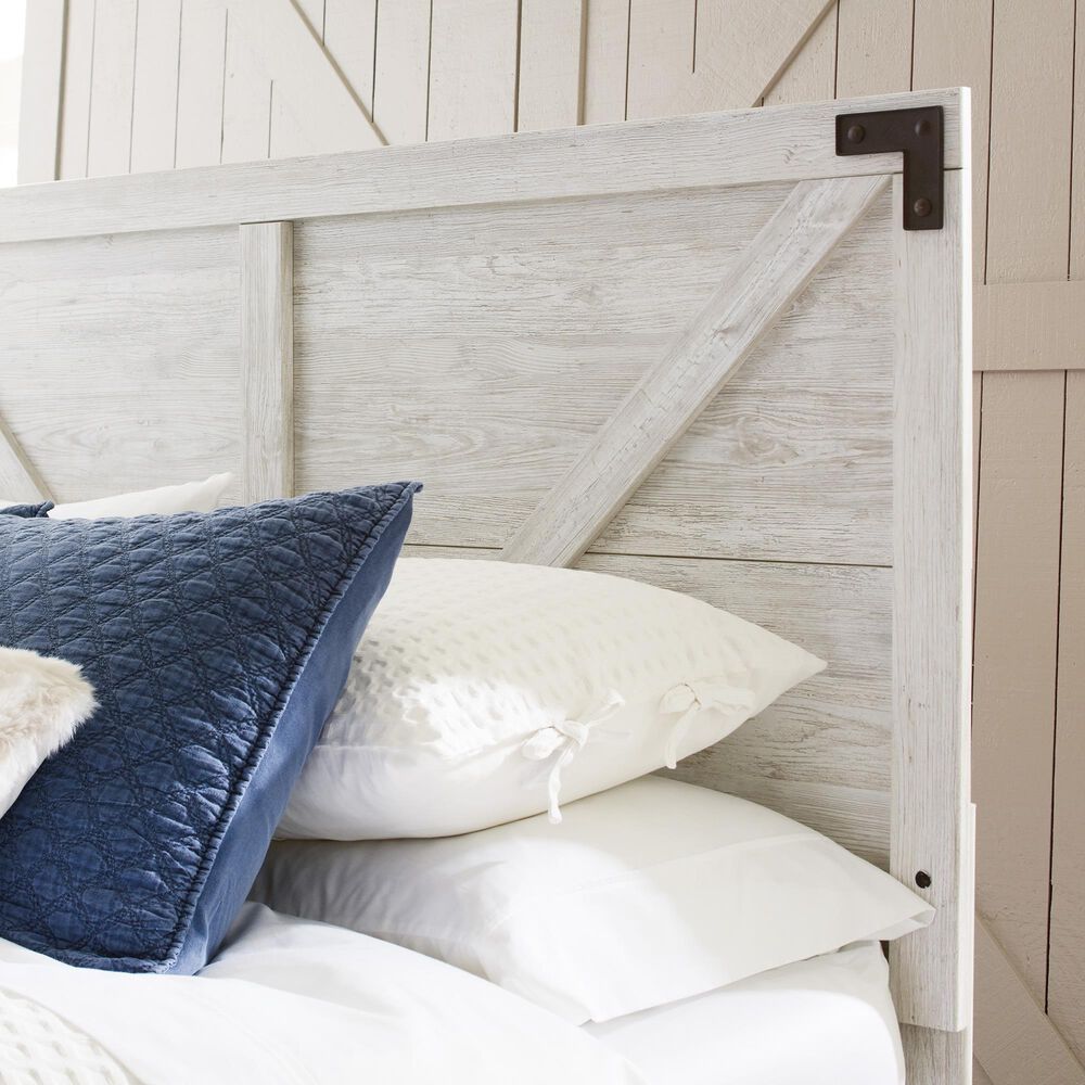 Ashley Shawburn Queen Platform Bed in White and Dark Charcoal Gray, , large