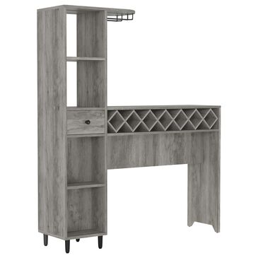 Furniture of America Jorgensen Bar Table in Vintage Gray Oak, , large