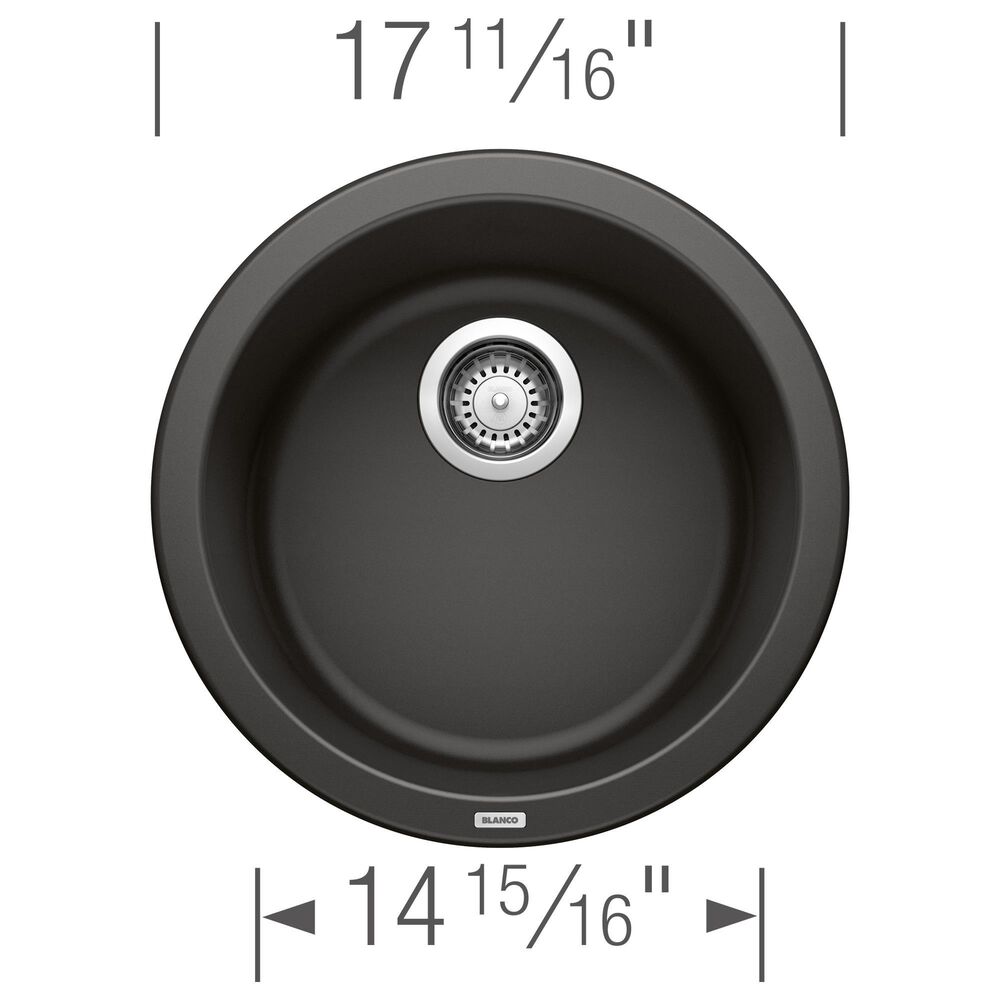Blanco Rondo 18&quot; Dual Mount Bar Sink in Coal Black, , large