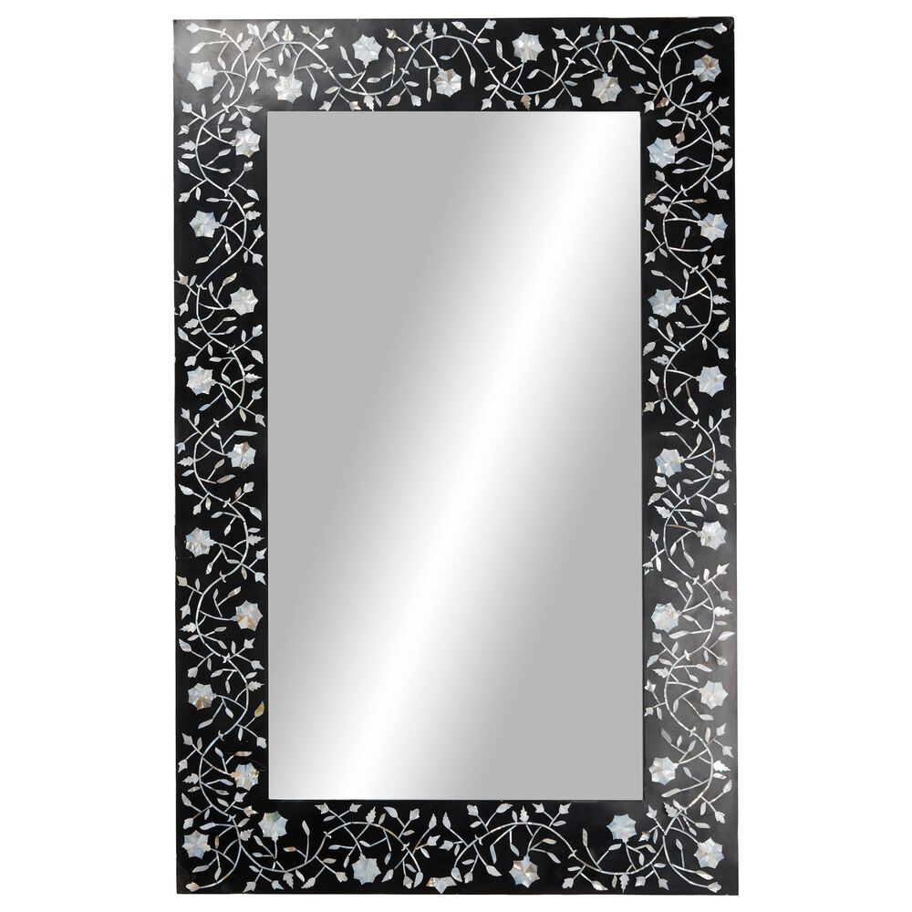 Maple and Jade 30" x 47" Wall Mirror in Black and White, , large