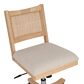 Linon Home Decor Bauer Swivel Office Chair with Cream Cushion in Natural, , large