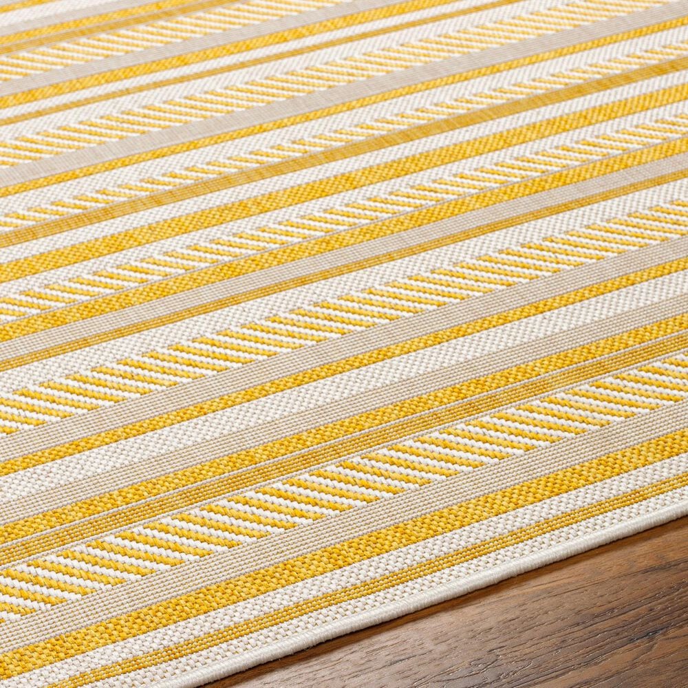 Surya Eagean EAG-2424 Mustard and Ivory 6&#39;7&quot; Square Indoor/Outdoor Area Rug, , large