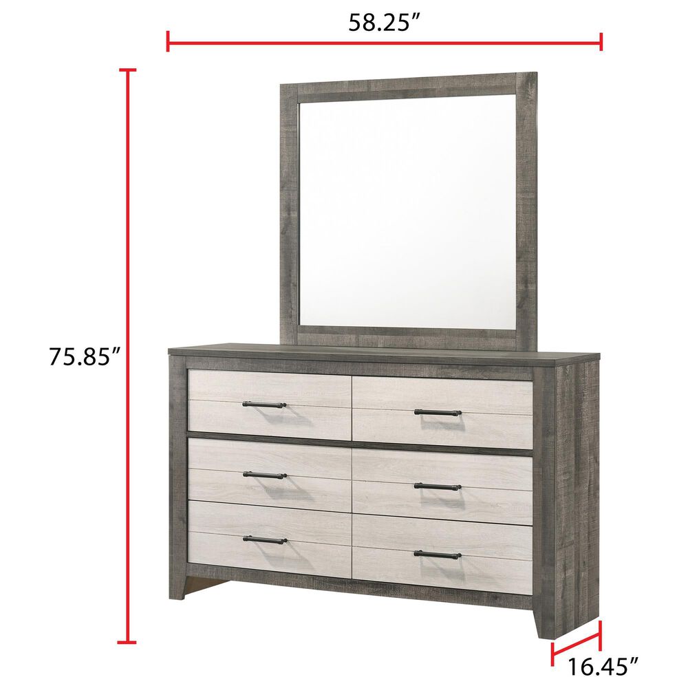 Crown Mark Rhett 4-Piece King Platform Bedroom Set in Gray and White, , large