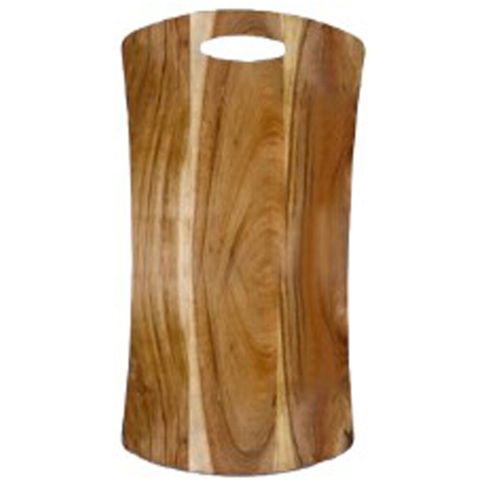 India Handicrafts Inc Curved Cutting Board with Handle in Brown, , large