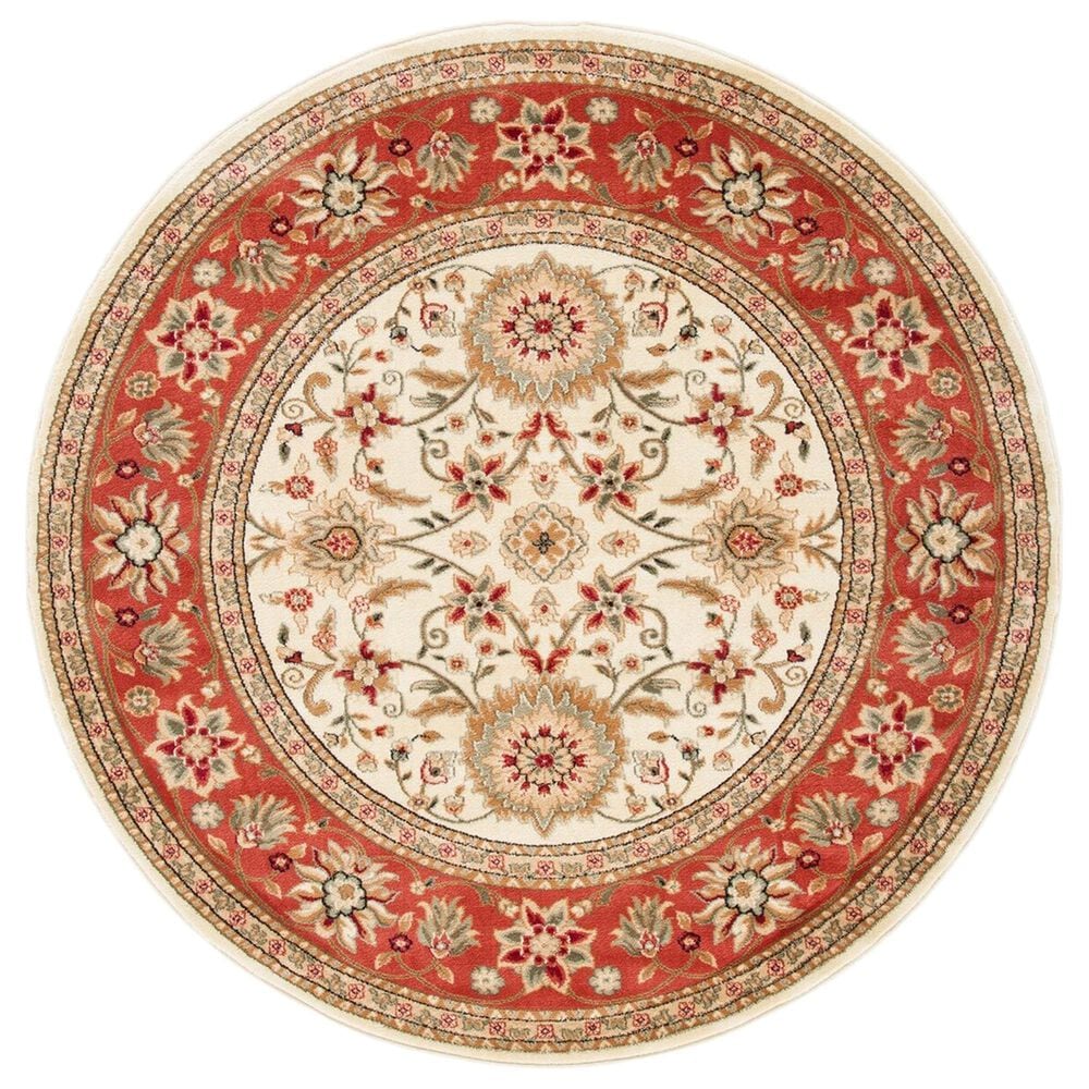 Safavieh Lyndhurst LNH212 3" Round Ivory and Rust Area Rug, , large
