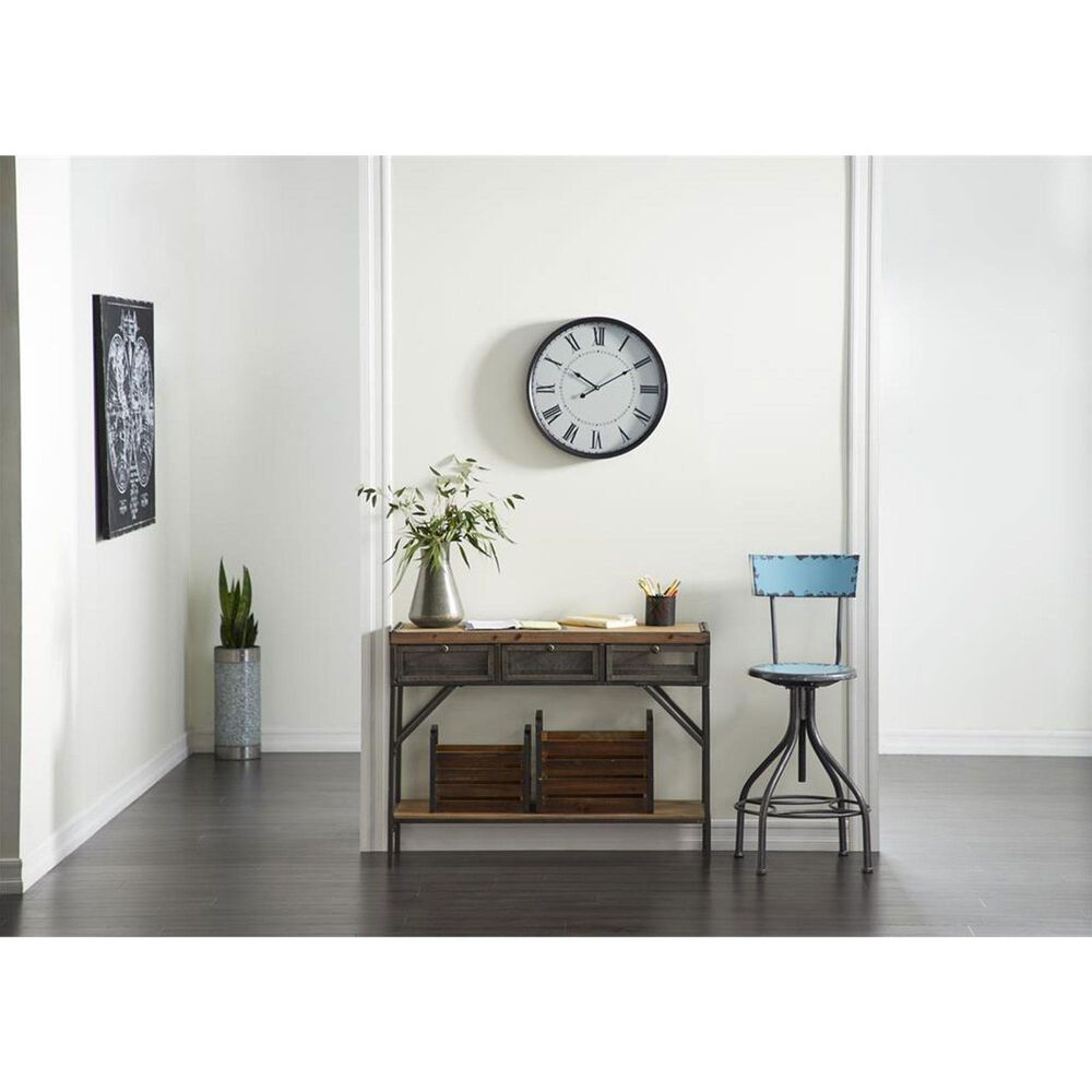 Maple and Jade 20&quot; Decorative Wall Clock in Matte Black and White, , large