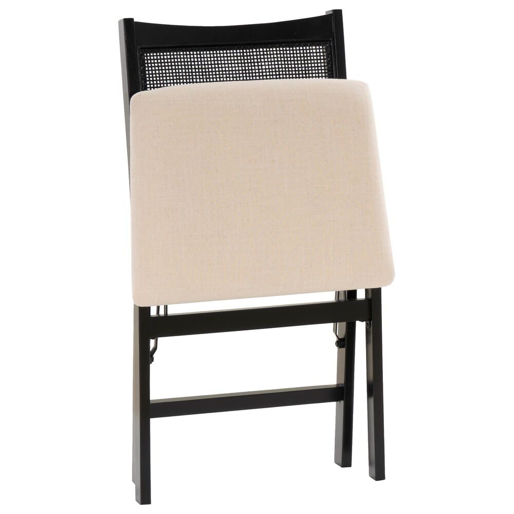 Linon Home Decor Bauer Cane Folding Side Chair in Black, , large