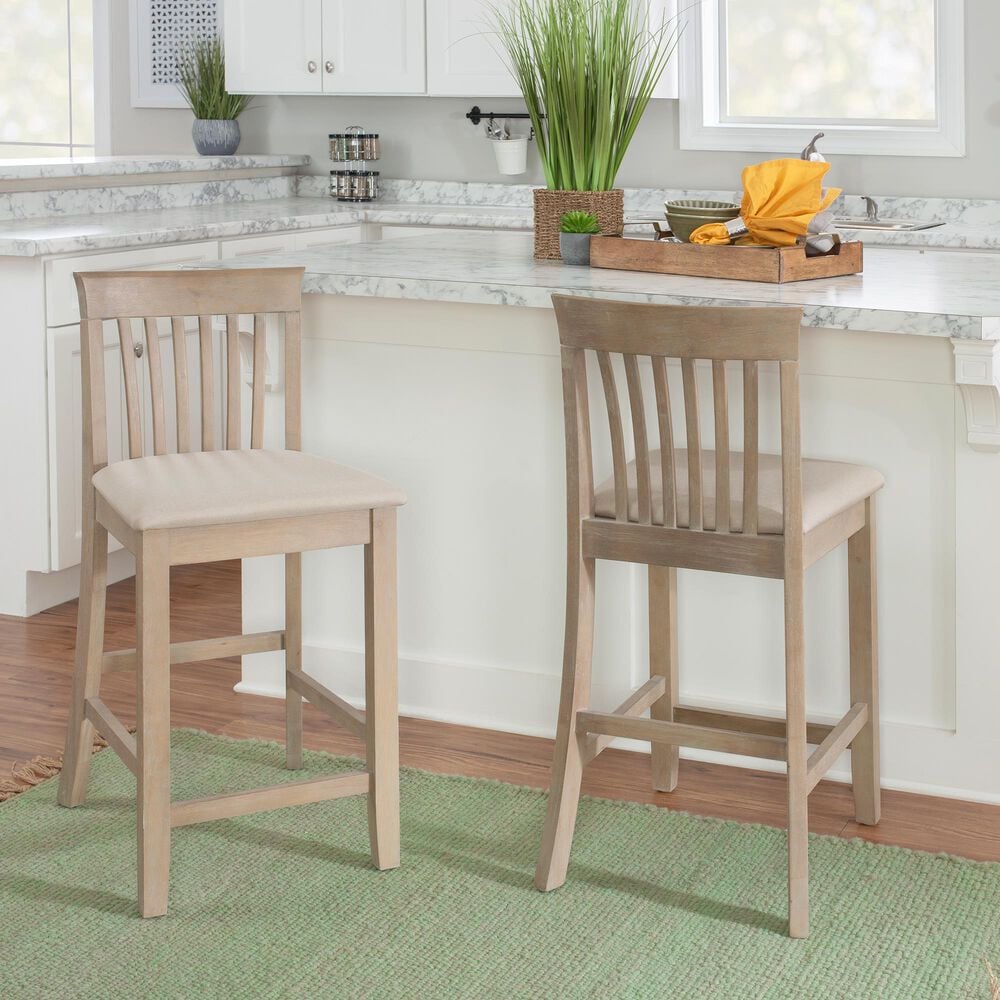 Linon Home Decor Torino Craftsman Counter Stool in Grey Wash, , large