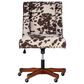 Linon Home Decor Draper Office Chair with Brown and White Cow Cushion in Walnut, , large