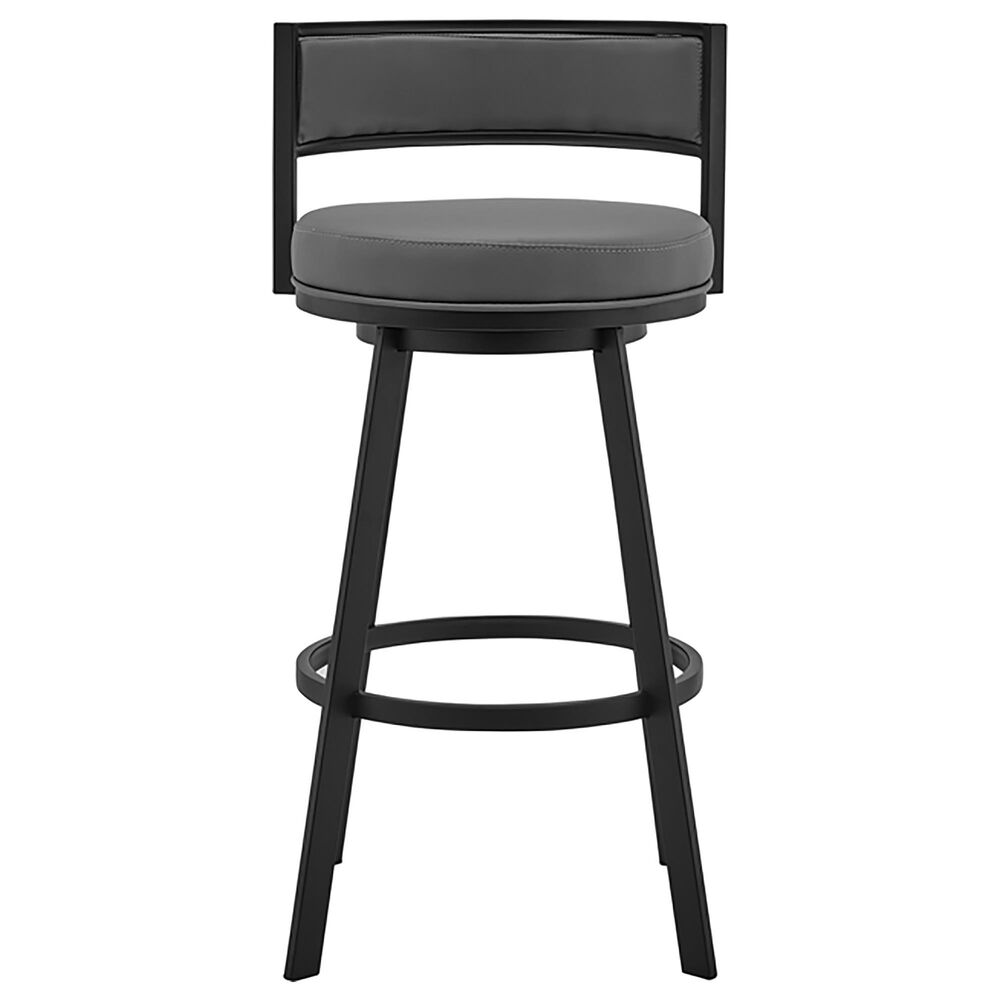 Blue River Roman 26&quot; Swivel Counter Stool in Gray and Black, , large