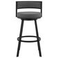 Blue River Roman 26" Swivel Counter Stool in Gray and Black, , large
