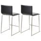 Lumisource Mara Counter Stool with Black Cushion in Stainless Steel (Set of 2), , large