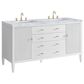 James Martin Vanities Myrrin 60" Double Vanity in Bright White with 3 cm Carrara White Marble Top, , large