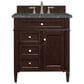 James Martin Vanities Brittany 30" Single Bathroom Vanity in Burnished Mahogany with 3 cm Parisien Bleu Quartz Top and Rectangular Sink, , large