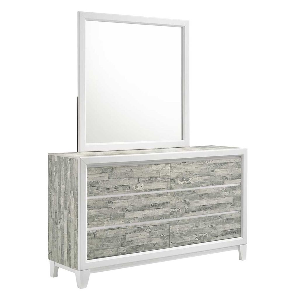 Titanic Furniture Artic 6-Drawer Dresser in Gray and White, , large
