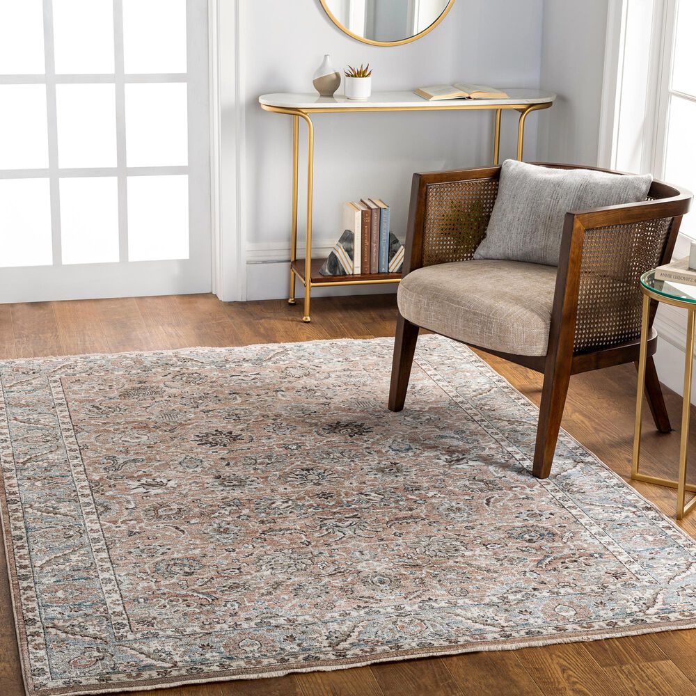 Surya Carlisle Oriental 5&#39;3&quot; x 7&#39;9&quot; Mauve, Pale Blue, Ivory, Light Gray, Brick Red, Dusty Sage and Medium Brown Area Rug, , large