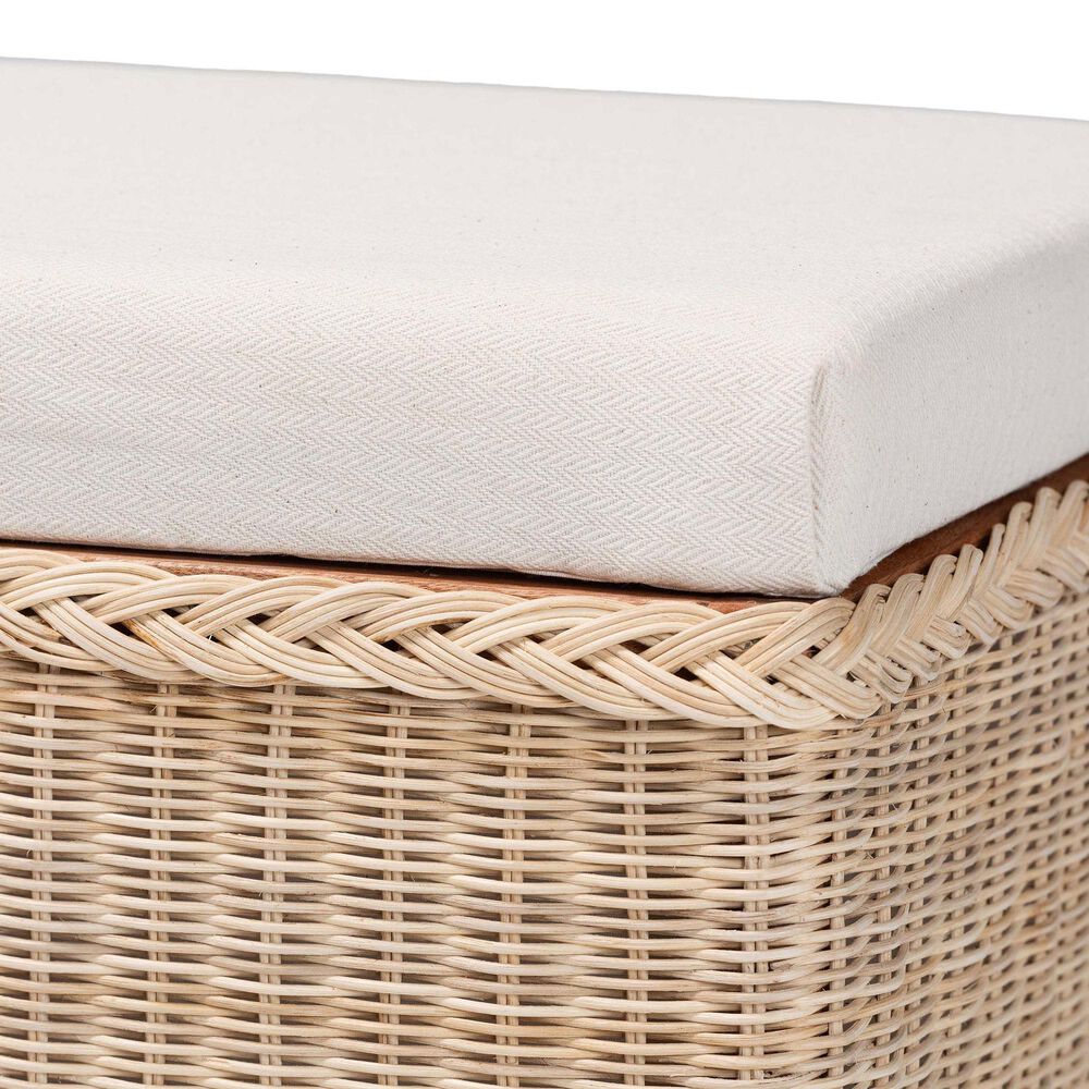 Baxton Studio Barid Rectangle Storage Bench in Natural, , large