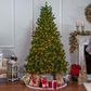 The Gerson Company 7.5" Pre-Lit Artificial Stone Pine with White Lights in Green, , large