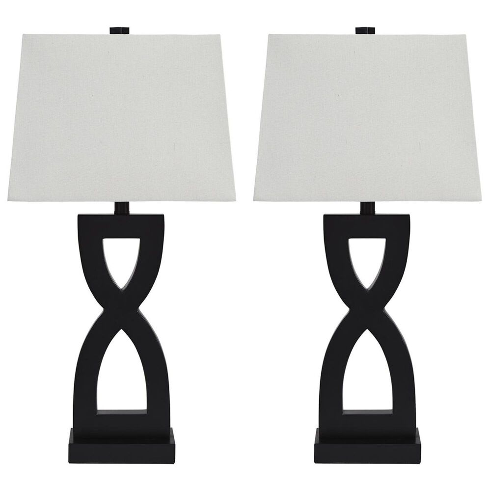 Signature Design by Ashley Amasai Poly Table Lamp in Black - Set of 2, , large