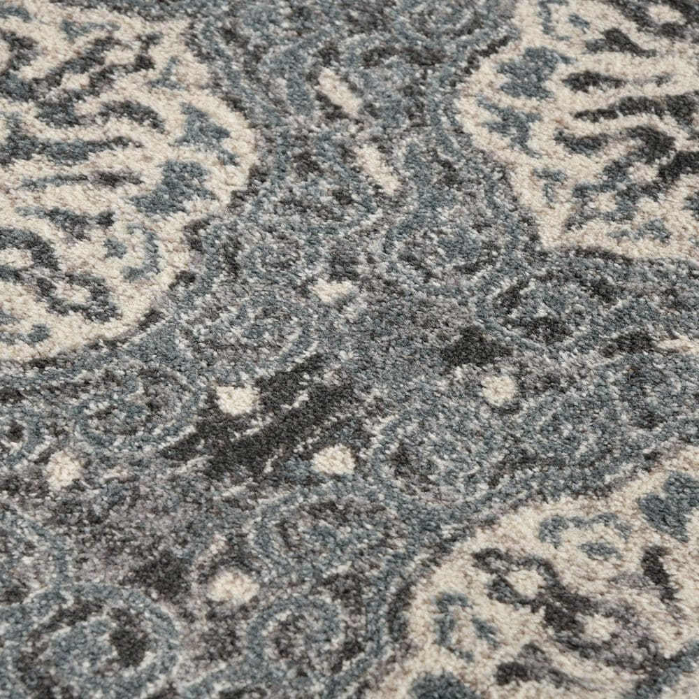 Amer Rugs Alexandria 6&#39;7&quot; Round Steel Blue Area Rug, , large