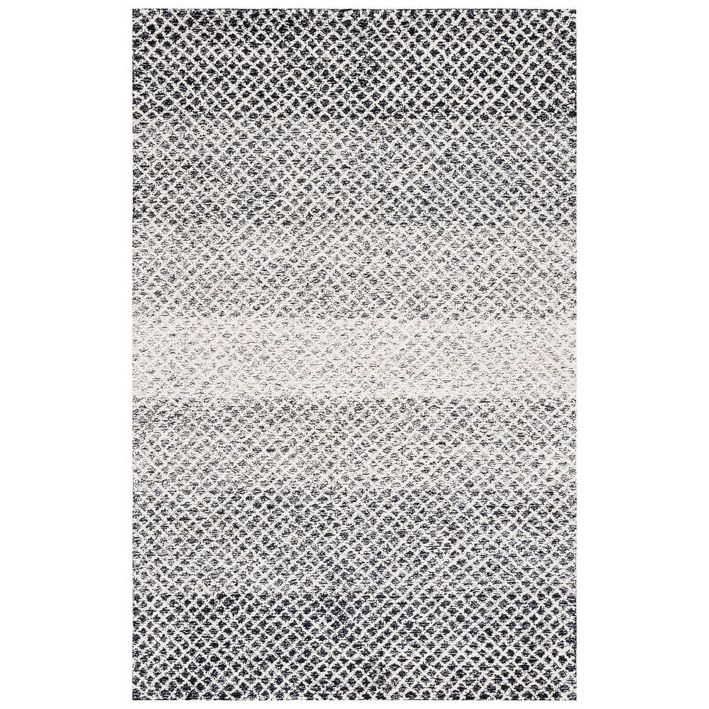 Safavieh Micro-Loop 4" x 6" Black and Ivory Area Rug, , large