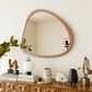 Hearth and Haven 45" Wall Mirror with Curvy Shape and Pine Wood Frame in Natural, , large